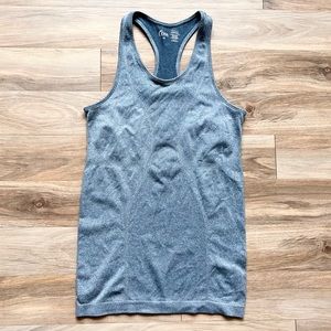 ZYIA Seamless Stretch Tank Top Teal Racerback Athletic Sports
